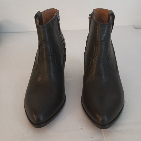 Frye Reina Black Leather Pointed Toe Ankle Booties Women’s 8M - Picture 3 of 13